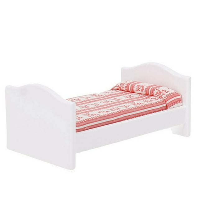 Lit Miniature en Bois 1:12 Lit en Bois pour Maison de Poupée Lit Miniature pour Poupée pour Maison de Poupée