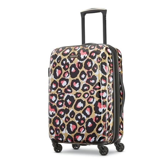 American Tourister Arabella Hardside Carry on Luggage with Spinner Wheels - Leopard Gold