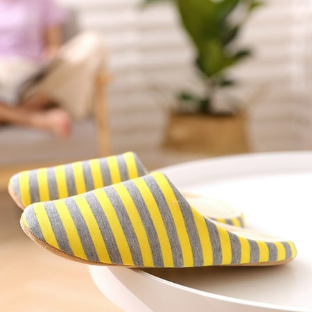 

Striped House Slippers for Women and Men All Season Indoor Slippers