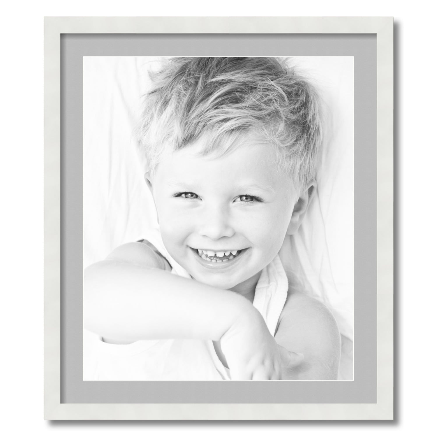 ArtToFrames Collage Mat Picture Photo Frame 2 Openings in Satin White 190 
