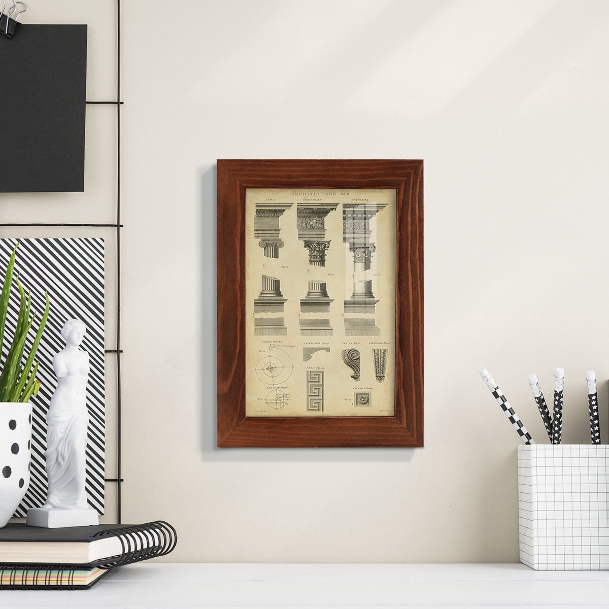 Encyclopediae III -Framed Print w/glass-Chestnut
