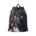 thumbnail image 2 of Naloa Vintage American Deer Canvas Backpack for Men Women Rucksack Casual Travel Daypack College Tote Satchel Bookbag for Teens-Medium, 2 of 7
