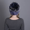 thumbnail image 4 of Contrast Color Furry Hat for Women  Winter Beanie with Patchwork, 4 of 4