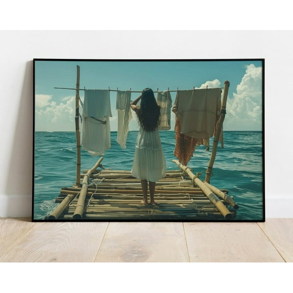 Laundry Day Print For Laundry Room Decor Aesthetic Beach House Wall Art Coastal Wall Decor Retro Photography Print Poster Art Women Wall Art, Modern Wall Decor, 8x12 UNFRAMED