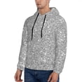 thumbnail image 3 of Lsque GlitterSilver Pattern Casual Men's Hoodie,Hooded Sweatshirt with Kangaroo Pocket,Pullover Hoodie-Medium, 3 of 7