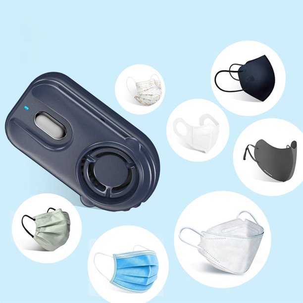 Ventilador con clip para facial de 3 velocidades, ventilador recargable por USB, de antiniebla y calor, ventilador de refrigera Azul Soledad Clip en el ventilador