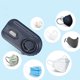thumbnail image 1 of Ventilador con clip para facial de 3 velocidades, ventilador recargable por USB, de antiniebla y calor, ventilador de refrigera Azul Soledad Clip en el ventilador, 1 of 7