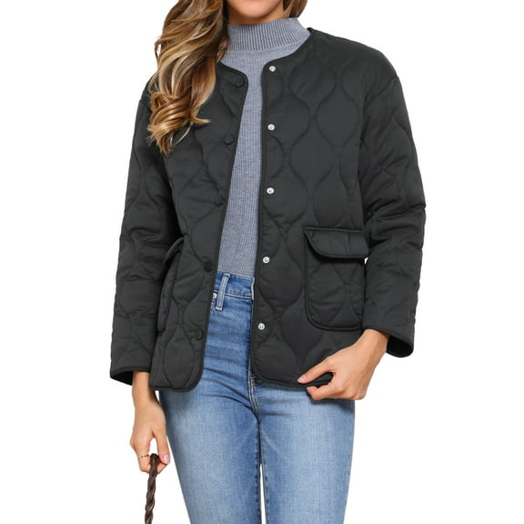 DARING DIVA Women's Puffer Lightweight Casual Jacket XS Black