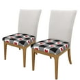 thumbnail image 2 of Gaeub Heart Black Buffalo Plaid Gingham Square Chair Seat Covers, Stretch Fitted Printed Chair Seat Cushion Cover for Kitchen, Office - One Size, 2 of 9