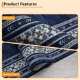 thumbnail image 4 of GarveeHome Washable Area Rug 5x7 Non-Slip Low Pile Rug Modern Distressed Floor Carpet, Geometric Bordered Thin Rug, Soft Non Shedding Rug for Dining Room, Living Room, Blue, 4 of 8