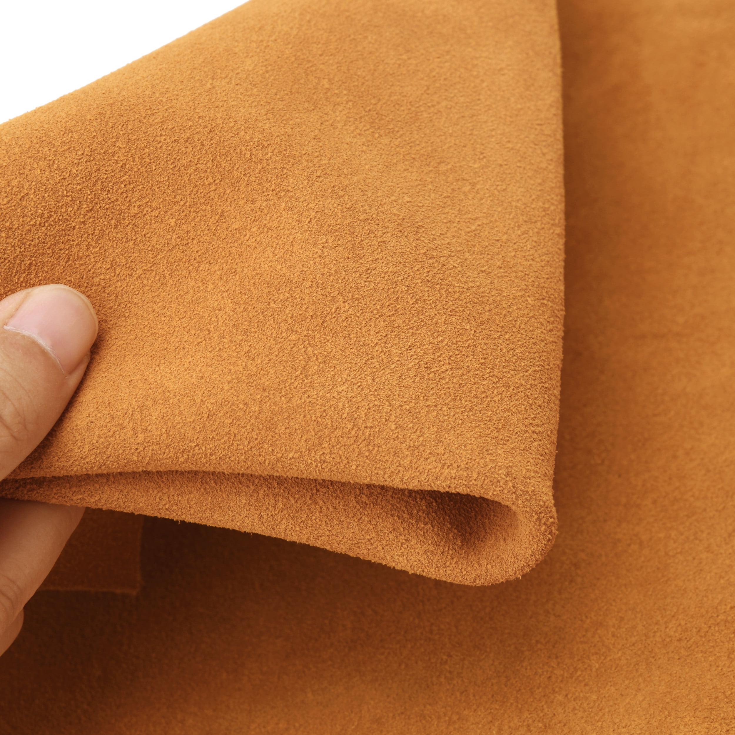 Genuinue Suede Leather Skin Square for Craft Hobby DIY Gift Leather Pieces 1.5MM-2.0MM Thickness / Yellow