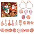 thumbnail image 1 of Conjunto de joyas de calendario de Adviento de Navidad para niños, caja ciega, pulsera DIY, cuenta atrás, regalo sorpresa de 24 días, Serie Dorada/rosa, 1 of 4