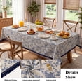 thumbnail image 5 of MeyJey 60”x84” Tablecloths for Rectangle Tables, Waterproof Linen Cotton Farmhouse Table Cloths with Tassel for Kitchen Dining, Blue, 5 of 10