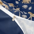 thumbnail image 4 of Castle Fairy Watercolor Elephant Giraffe Lion Duvet Cover King,Tropical Palm Leaves Wildlife King Bedding,Navy Cream,Navy Blue Reversible,3 Pieces,No Comforter,1 Duvet Cover and 2 Pillowcases, 4 of 6