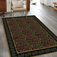 thumbnail image 2 of 3'x5' Area Rugs, Vintage Red Roses Indoor Outdoor Area Rug for Living Room Bedroom, Abstract Art Floral Green Leaves Washable Bathroom Rugs Kitchen Floor Carpet Mats Home Decor Aesthetic, 2 of 8