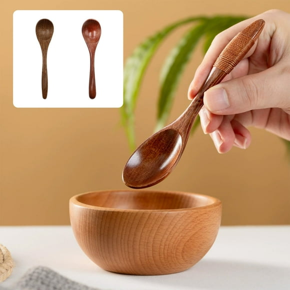 Sentmoon Coffee Spoons Silverware Spoons Silverware Wooden Spoon Wooden Small Spoon Soup Spoon Household Wooden Spoon Long Handle Japanese Exquisite Spoon