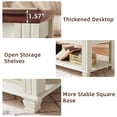 thumbnail image 4 of Buildhom Farmhouse TV Stand and Coffee Table Set of 4, Rustic Wood Entertainment Center with End Tables for Living Room, White, 4 of 7