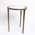 thumbnail image 7 of Aarvum Ellora Side Table – White Marble Top with Raised Brass Rim & Tripod Base, Modern Pedestal Accent Table for Luxury Living Spaces, 7 of 7