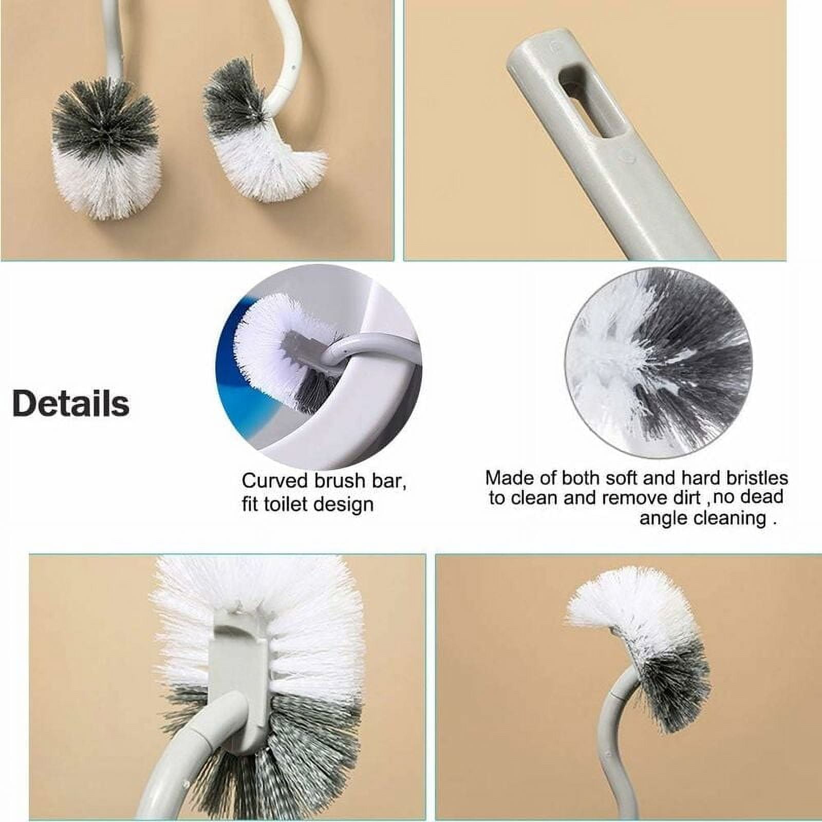 Heavy Duty Toilet Brush, Curved Design Toilet Brush for Unmatched Hygiene, Sturdy Construction ABS Ensures Durability, Quick Drying Vented Design, Hanging Storage for Compact