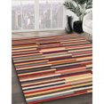 thumbnail image 3 of Ahgly Company Machine Washable Indoor Round Contemporary Sand Brown Area Rugs, 5' Round, 3 of 7