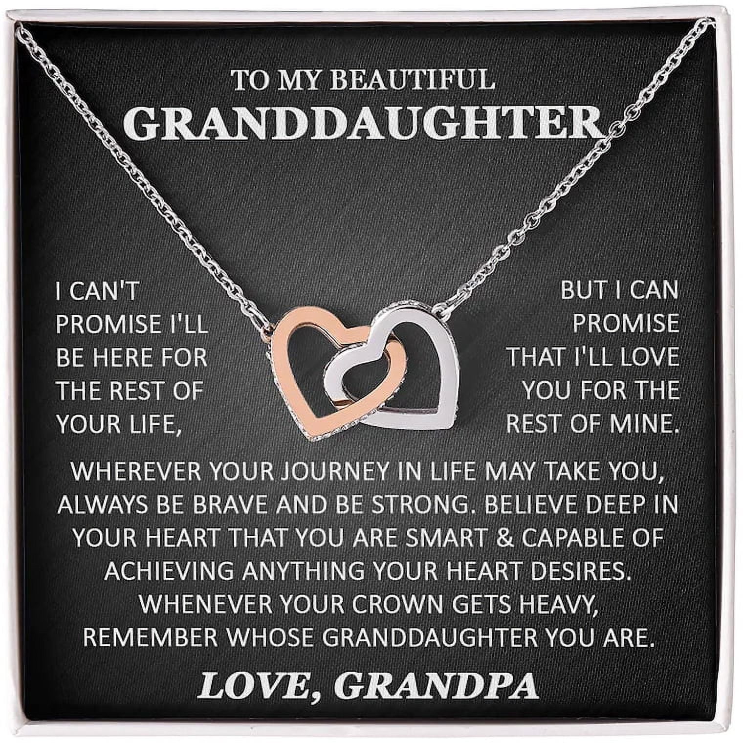 To My Beautiful Granddaughter Necklace, Granddaughter Gift from Grandpa, Grandma, Birthday Graduation Gift, Christmas Gift for Her