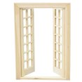thumbnail image 1 of Ventana de casa de muñecas en miniatura de madera con doble puerta, diseño de 28 rejillas, 1 of 3