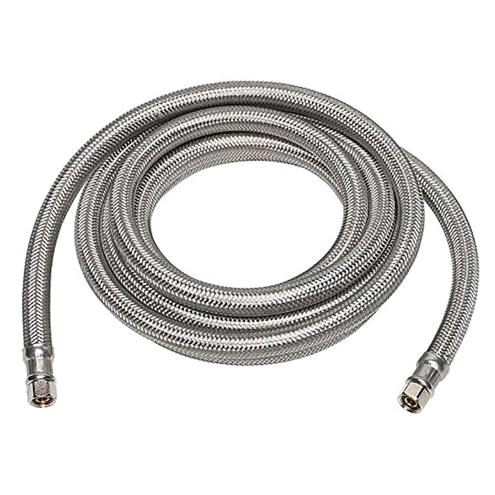 Thrifco 4400481 1/4 Inch Comp x 1/4 Inch Comp x 120 Inch Long Stainless Steel Ice Maker Connector - image 1 of 1