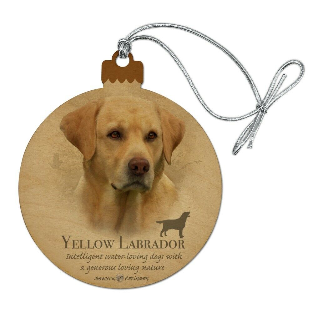 Yellow Labrador Retriever Dog Breed Wood Christmas Tree Holiday