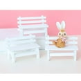thumbnail image 1 of HEANUJJ Chair Miniature Miniature Micro Garden Bench Wooden White 1Set Home Display, 1 of 8