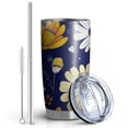 thumbnail image 2 of 20 Oz Pioneer Flower Coffee Tumbler Double Wall Insulated Stainless Steel Water Bottle | Metal Reusable Thermoses Flask with Cup Cap | Leak & Sweat Proof with Anti-Dust Lid, 2 of 7