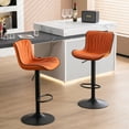 thumbnail image 4 of YOUNIKE Bar Stools Set of 2 Orange Soft Adjustable Swivel Bar Height Counter Stools, 4 of 10