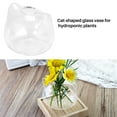 thumbnail image 2 of Cat Shaped Glass Vase Hydroponic Plant Flower Vase Terrarium Container Pot Decor Art Gift, 2 of 6