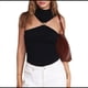 thumbnail image 3 of Tops Sin Mangas con Cuello Halter, Plisados y Torcidos para Mujer, Modernos, Ajustados, Sin Mangas, con Aberturas, para Discoteca Negro L, 3 of 10