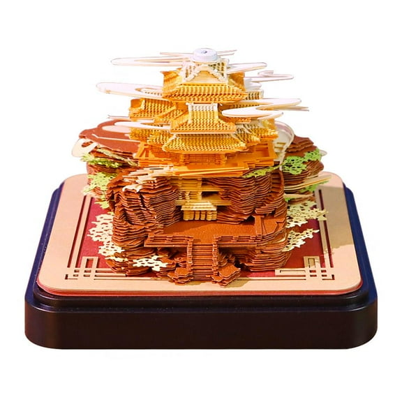 3D Memo Pad Time Piece Calendar 2026, 3D Artsy Pads Desk Calendar Laojun Mountain Paper Sculpture Decor For Carving Desktop