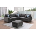 thumbnail image 4 of Contemporary Home Living Set of 6 Iron Gray Sonoma Modular Sectional Sofa with Ottoman, 8', 4 of 4