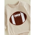 thumbnail image 6 of Musuos Baby Boy Fall Romper 3M 6M 12M 18M Football Embroidered Long Sleeve Round Neck Jumpsuits for Daily Casual, 6 of 9