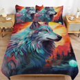 thumbnail image 2 of Duvet Cover Queen Size Colorful Lone Wolf 3 Pcs Duvet Cover Set Bedding Sets Queen Soft Breathable, 2 of 6