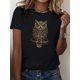 thumbnail image 1 of Owl Print Crew Neck T-shirt, Casual Short Sleeve Top For Spring & Summer, Women's Clothing Tee For Adult, Men, Women, Teen, Teenager, Adolescent, Youth., 1 of 5