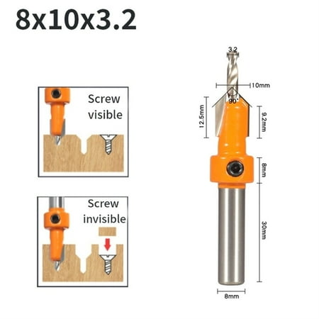 

10mm Shank Hss Countersink Router Bit Screw Extractor Woodworking Milling Cutter