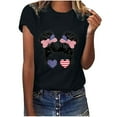 thumbnail image 1 of XZNGL Chemisiers à Manches Courtes pour Femmes T-Shirt Imprimé de la Fête de l'Indépendance pour Femmes Ample Décontracté Col Rond Manches Courtes Hauts pour Femmes Chemisier T-Shirts d'Été pour Femmes Hauts à Manches Courtes pour Femmes, 1 of 8