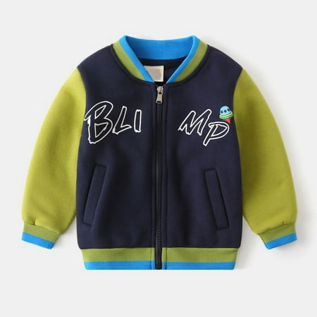 

Baby Boys Coats & Jackets Autumn Winter Long Sleeve Baseball Thick Zipper Boys Outdoor Jackets & Outerwear Holiday Wear