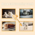 thumbnail image 3 of Wipe-Clean Pet Grooming Brush for Dogs & Cats, Stainless Steel Teeth Long & Short, Hair & Flea Removal Tool,Yellow, 3 of 8