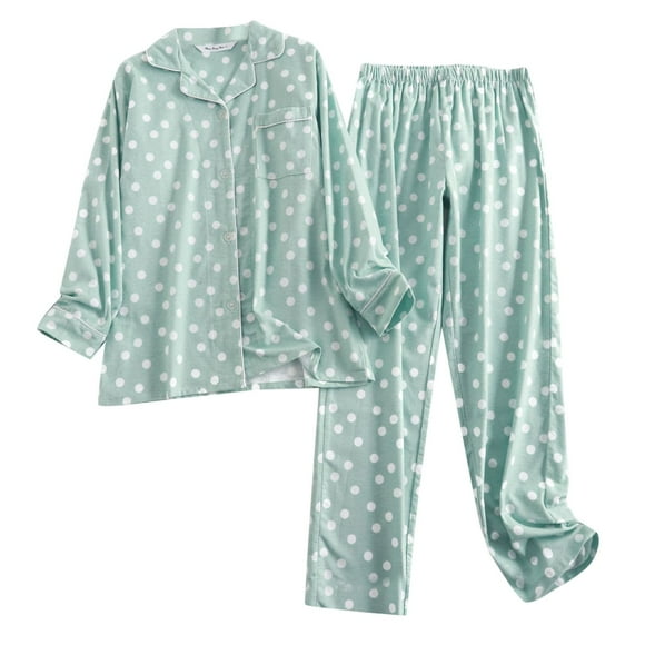 Lixiuxyad Christmas Pajamas for Women Flannel Ladies Pajamas Loungewear Plus Plus Size Loose Spring Autumn And Winter Cartoon Long Sleeve Trousers Set