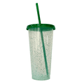 thumbnail image 3 of 15 vasos glitter con tapa y popote 710 mL reusables, 3 of 5
