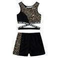 thumbnail image 3 of iEFiEL Kids Girls 2PCS Ballet Dance Outfit Tank Top with Letters Printed Bottoms Athletic Set for Gym Workout, 3 of 7