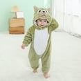 thumbnail image 6 of Odeerbi Toddler Boys Girls Animal Dress Up Clothes Flannel Fleece Jumpsuits Winter Thermal Hooded Rompers Toddler Cute Bodysuit Long Sleeve Hooded Onesie Toddler Clothes Green, 6 of 9
