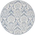 thumbnail image 2 of SAFAVIEH Blossom Travis Geometric Wool Area Rug, Blue/Ivory, 6' x 6' Square, 2 of 7