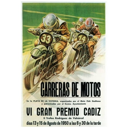 - Motorcycle Racing Promotion Poster - 13x19