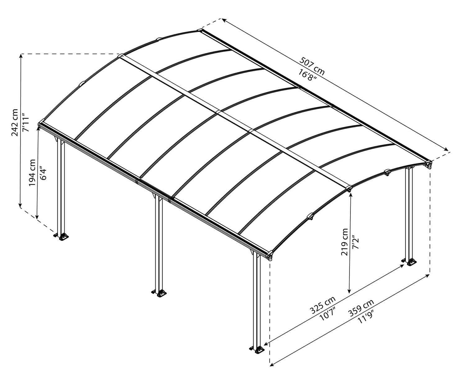 Canopia by Palram Arcadia 5000 Carport Canopy and Car Shelter