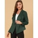 thumbnail image 3 of Chaqueta de gamuza sintética para mujer Cárdigan de outwear drapeado con solapa frontal abierta Verde oscuro S, 3 of 6